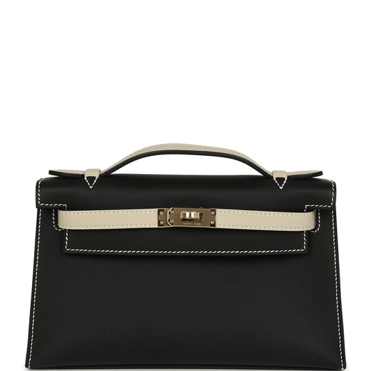 Special Order (HSS) Kelly Pochette Black and Beton Swift Permabrass Hardware