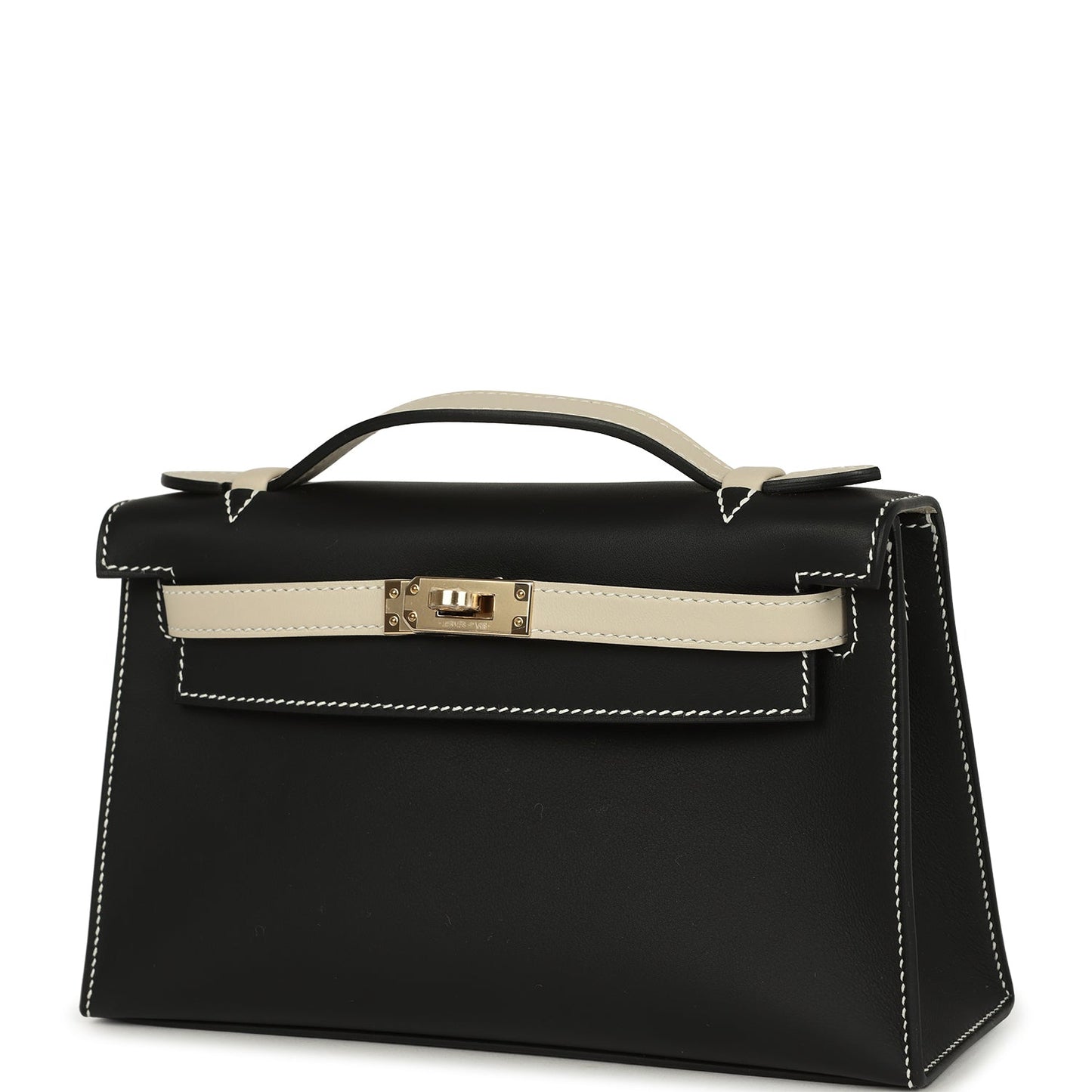 Special Order (HSS) Kelly Pochette Black and Beton Swift Permabrass Hardware