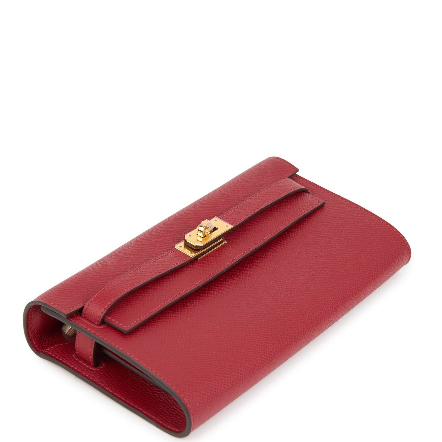 Kelly Wallet To Go Rouge Grenat Epsom Gold Hardware