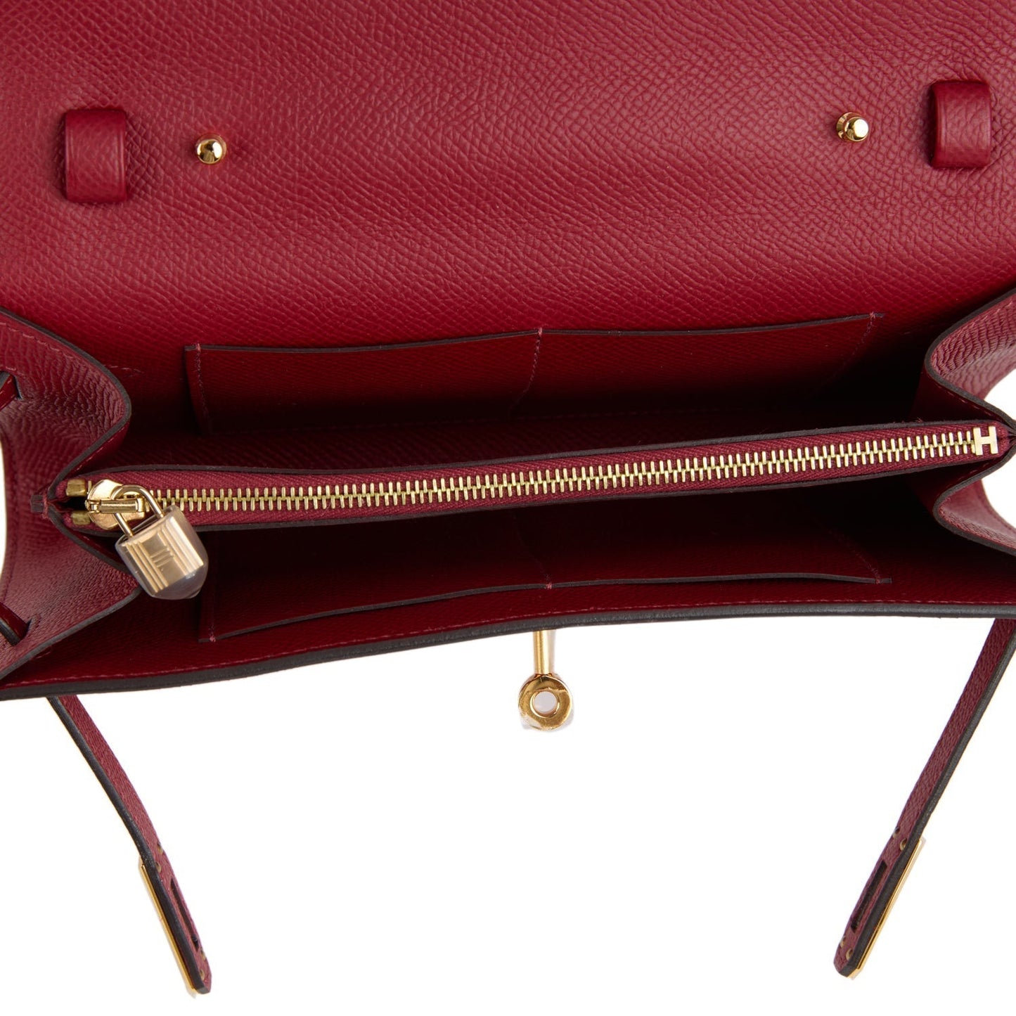 Kelly Wallet To Go Rouge Grenat Epsom Gold Hardware