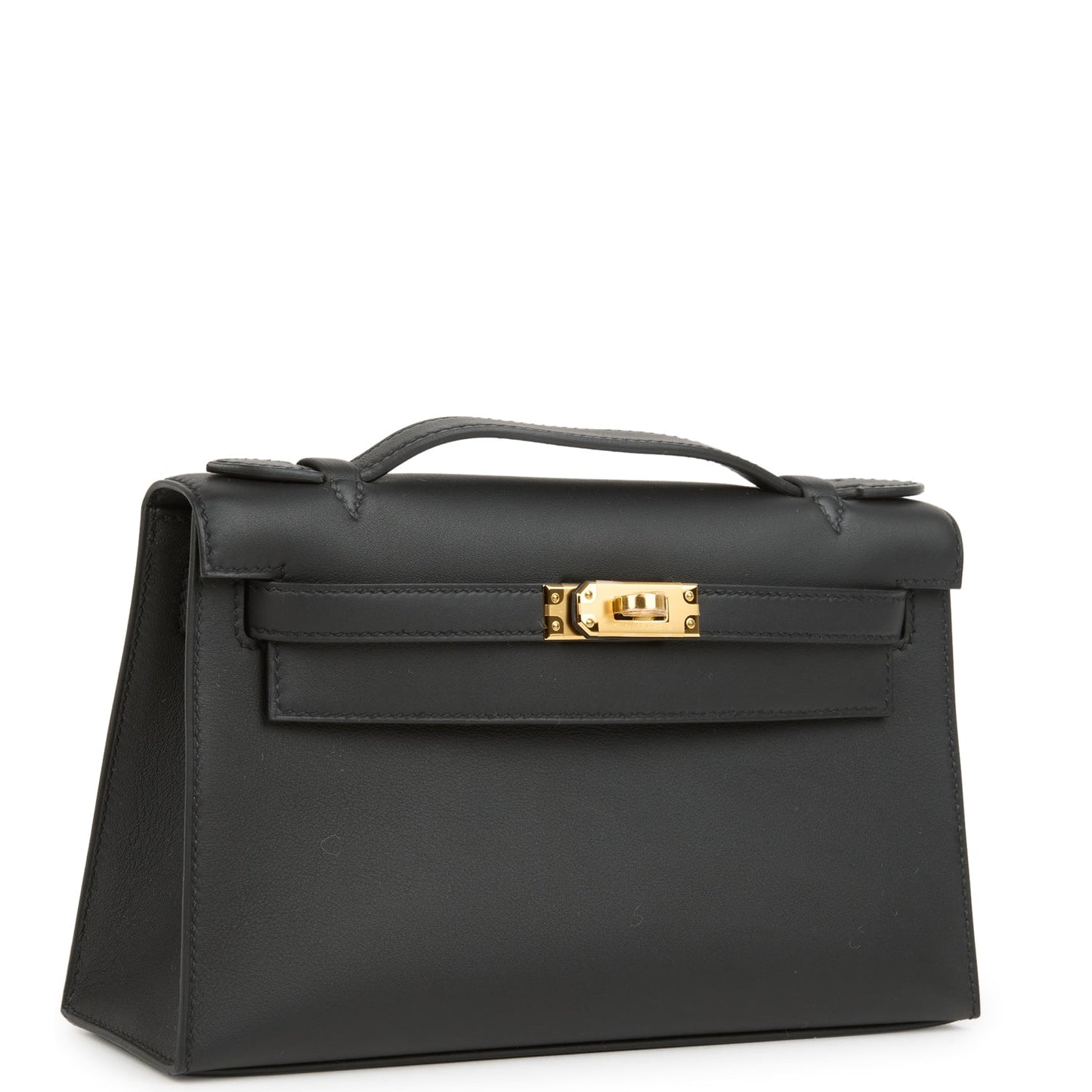 Kelly Pochette Black Swift Gold Hardware
