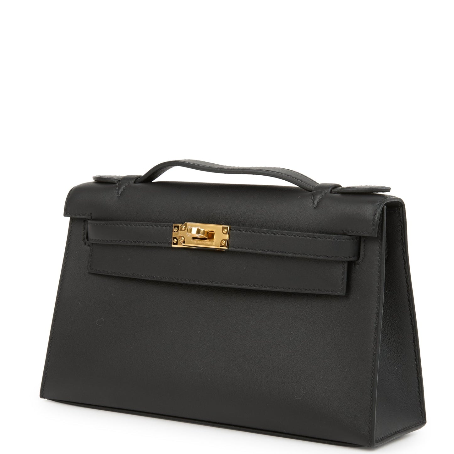 Kelly Pochette Black Swift Gold Hardware