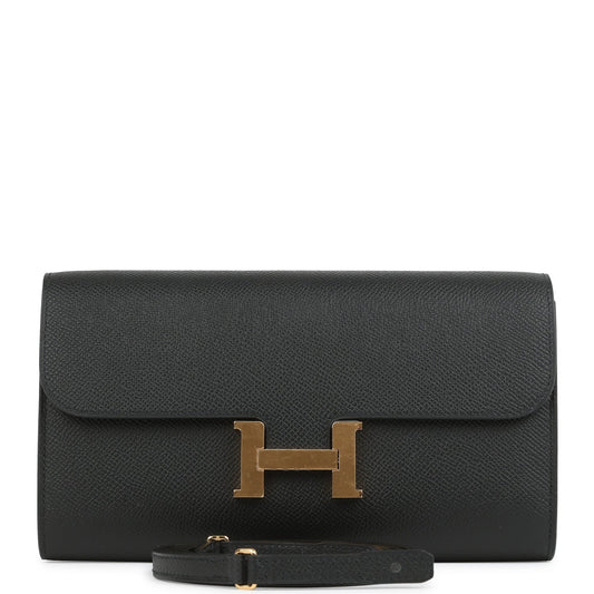 Constance Wallet To Go Black Epsom Gold Hardware