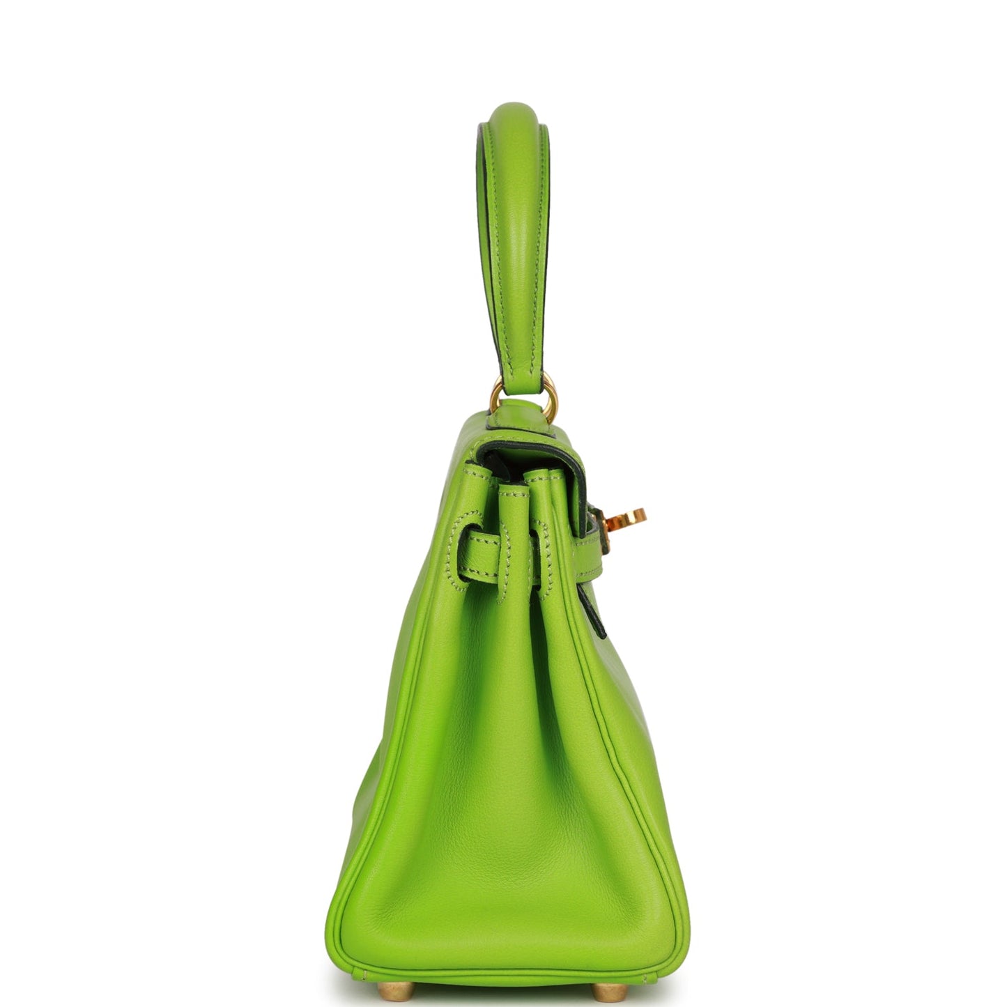 Vintage Kelly Retourne 20 Vert Cru Gulliver Gold Hardware