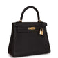 Kelly Retourne 25 Black Togo Gold Hardware