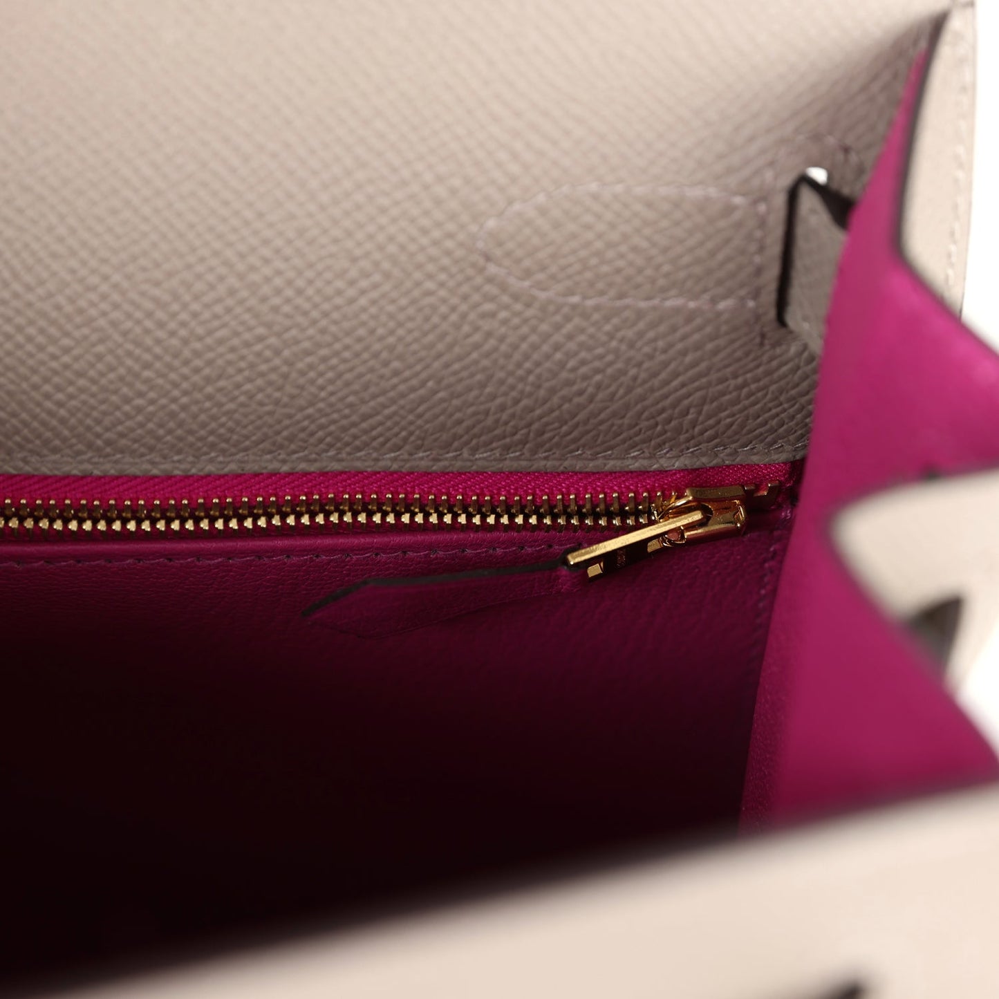 Special Order (HSS) Kelly Sellier 28 Gris Asphalte Verso Epsom Brushed Gold Hardware