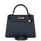 Kelly Sellier 28 Bleu Indigo Epsom Gold Hardware