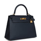 Kelly Sellier 28 Bleu Indigo Epsom Gold Hardware