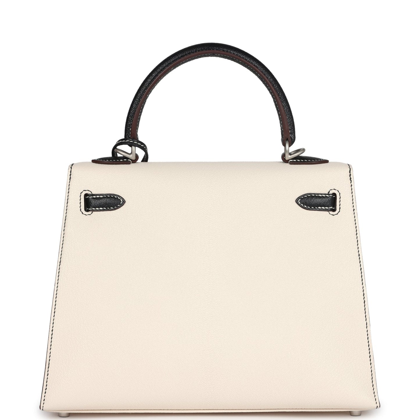 Special Order (HSS) Kelly Sellier 25 Nata and Black Chevre Mysore Brushed Palladium Hardware