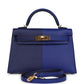 Casaque Kelly Sellier 20 Bleu Electric and Bleu Encre Epsom Gold Hardware