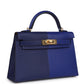 Casaque Kelly Sellier 20 Bleu Electric and Bleu Encre Epsom Gold Hardware