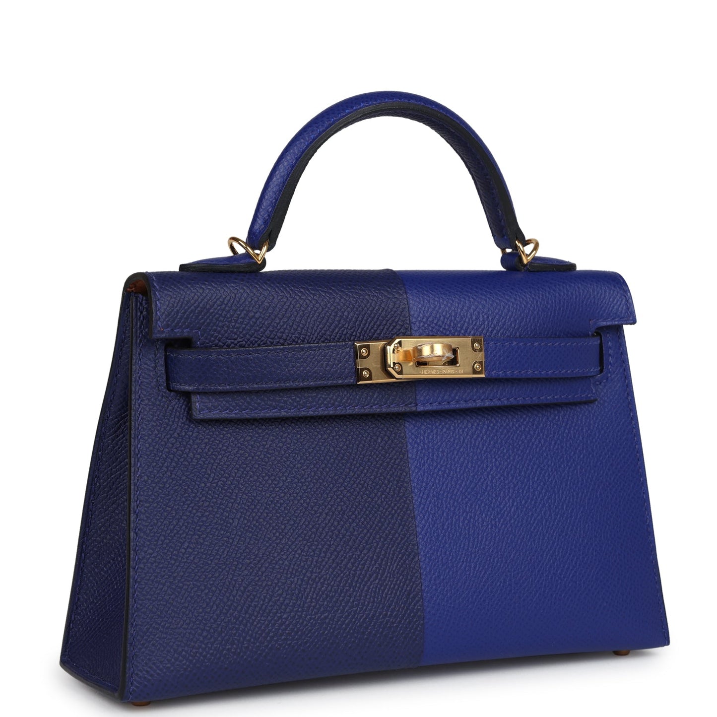 Casaque Kelly Sellier 20 Bleu Electric and Bleu Encre Epsom Gold Hardware