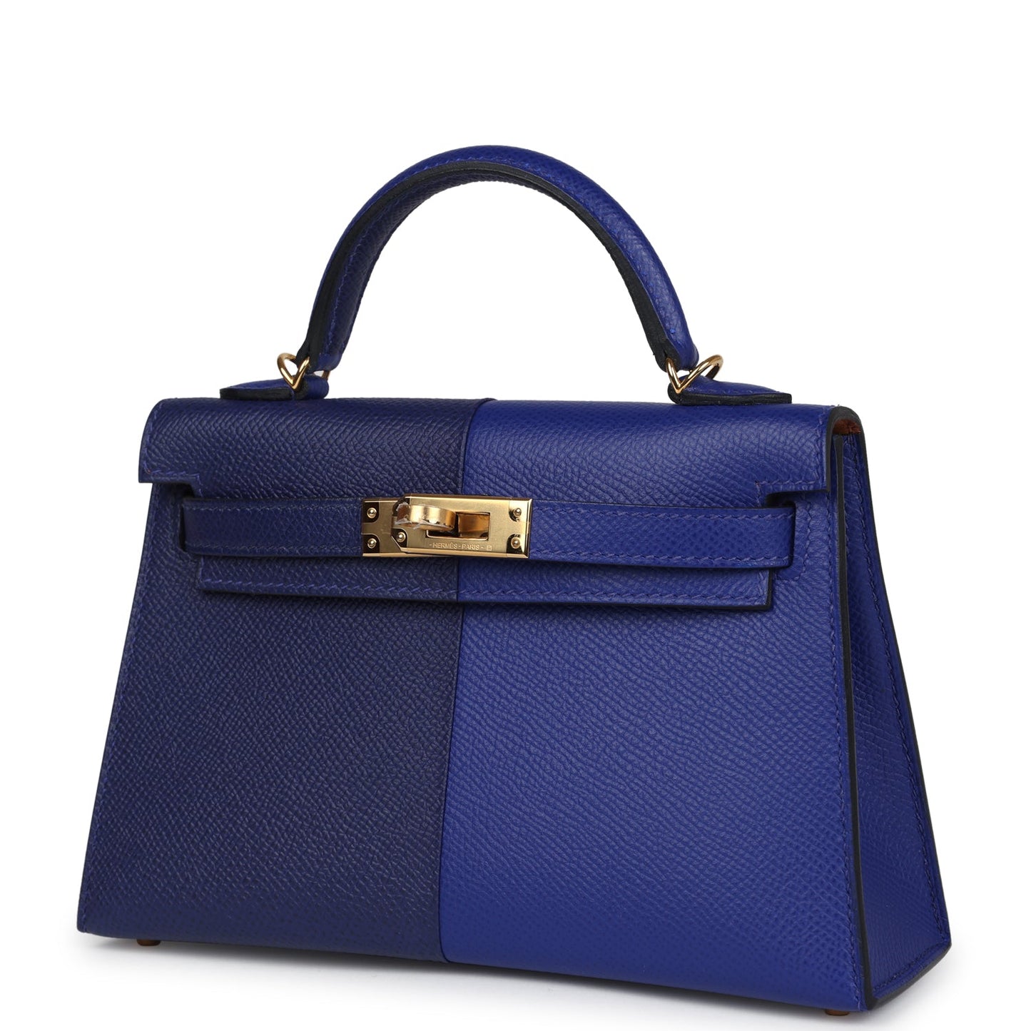 Casaque Kelly Sellier 20 Bleu Electric and Bleu Encre Epsom Gold Hardware