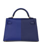 Casaque Kelly Sellier 20 Bleu Electric and Bleu Encre Epsom Gold Hardware