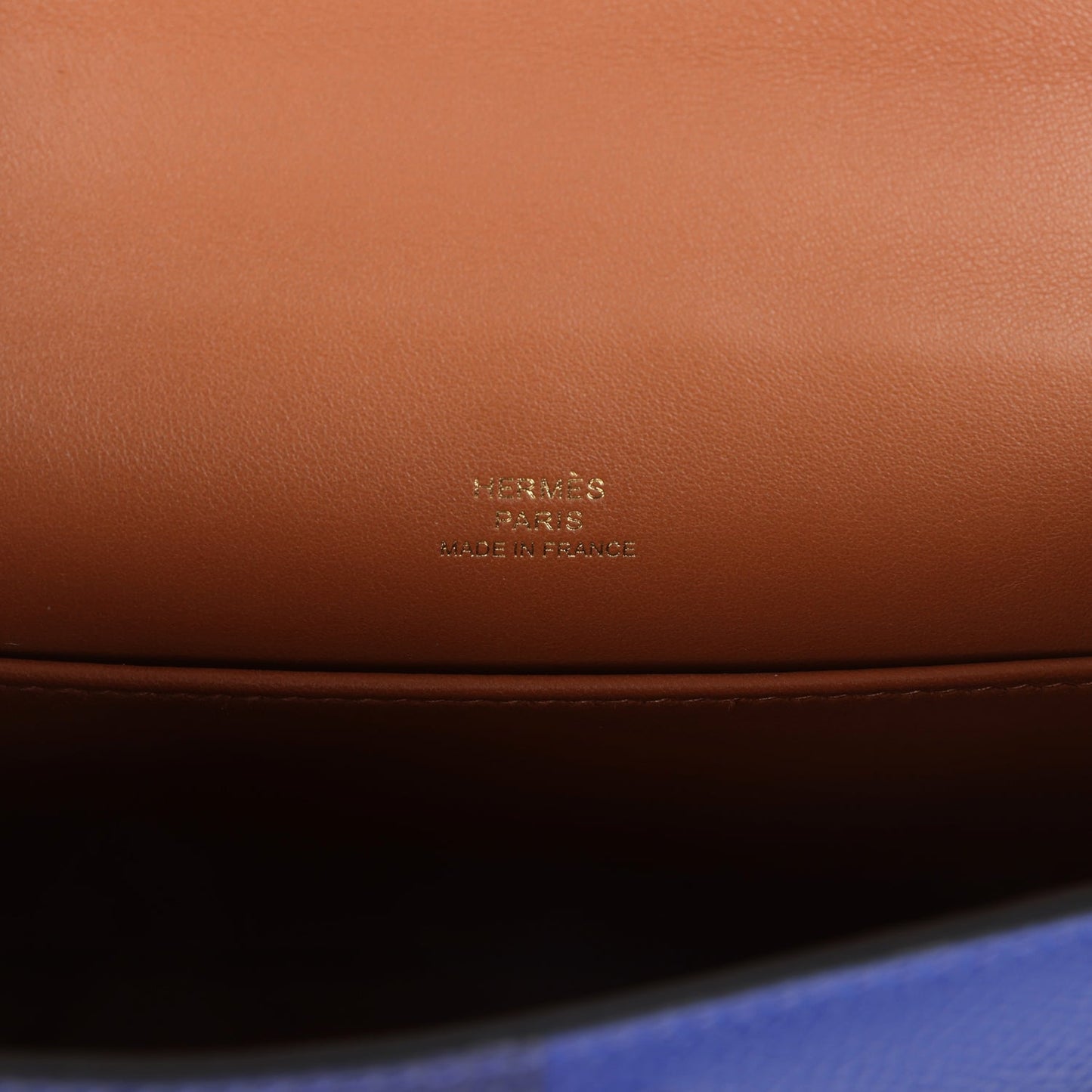 Casaque Kelly Sellier 20 Bleu Electric and Bleu Encre Epsom Gold Hardware