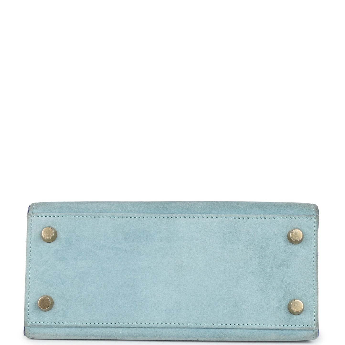 Vintage Kelly Sellier 20 Bleu Electric and Aqua Doblis Gold Hardware