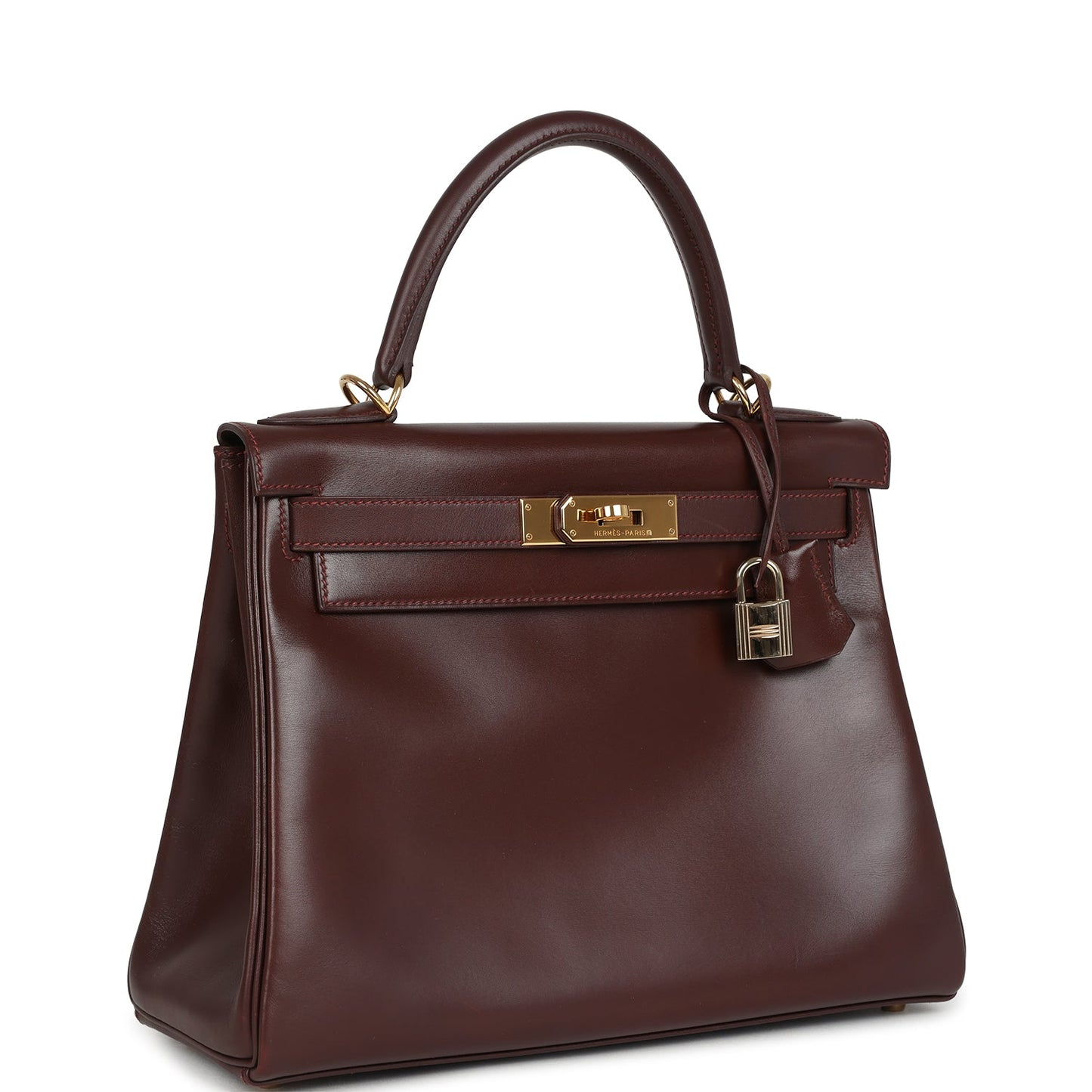 Vintage Kelly Retourne 28 Noisette Box Gold Hardware