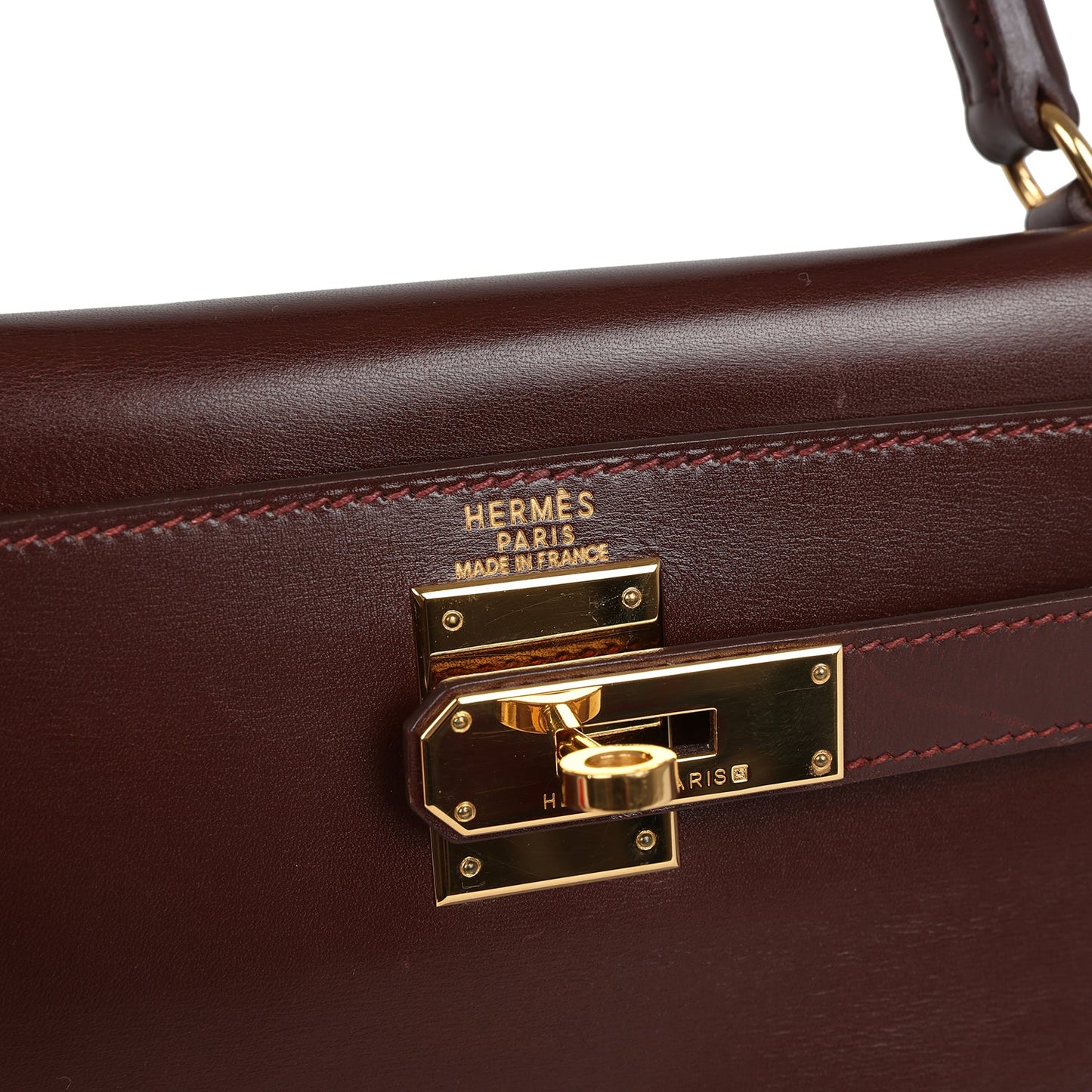 Vintage Kelly Retourne 28 Noisette Box Gold Hardware