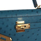 Kelly Sellier 28 Cobalt Ostrich Gold Hardware