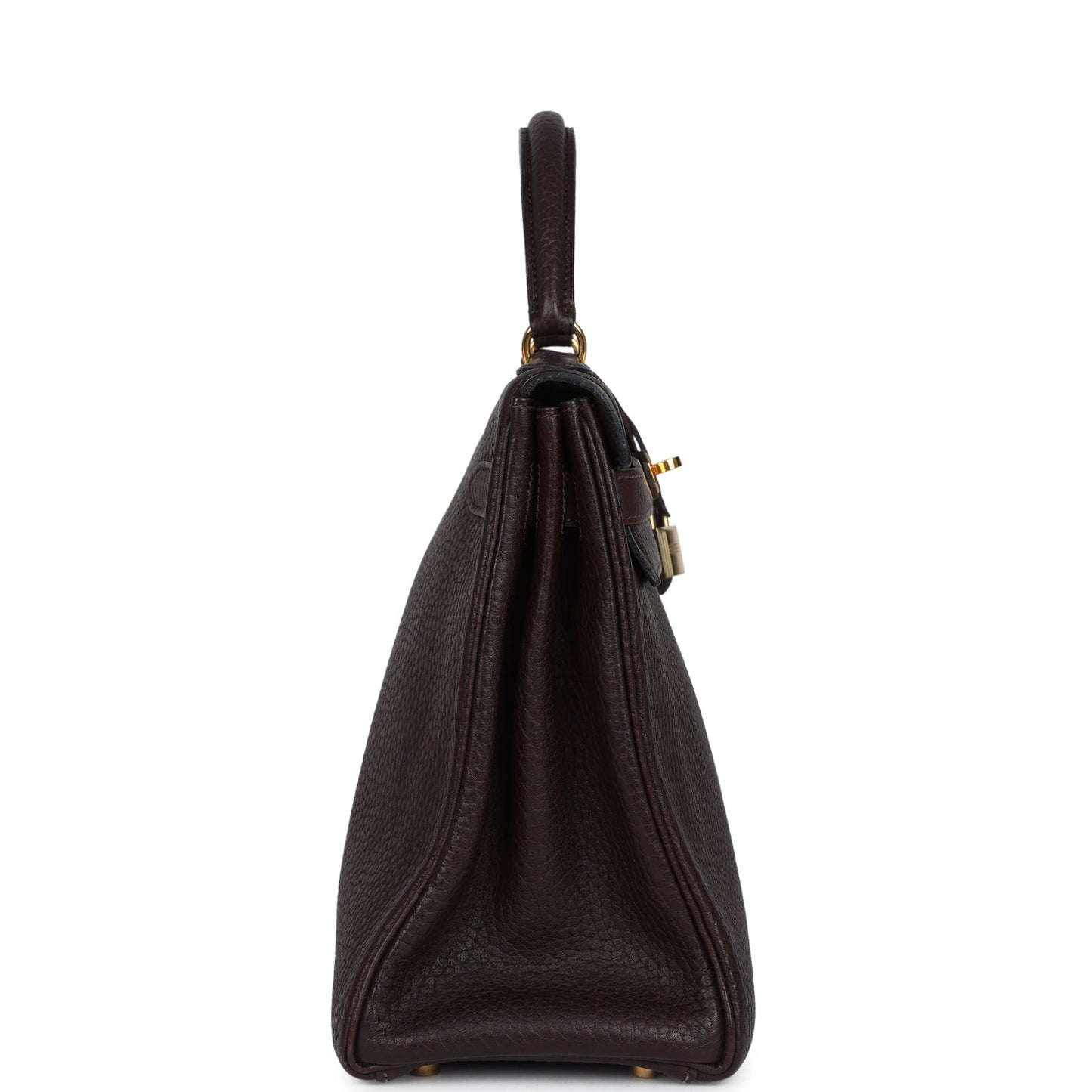 Vintage Kelly Retourne 32 Marron Fonce Fjord Gold Hardware