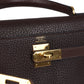 Vintage Kelly Retourne 32 Marron Fonce Fjord Gold Hardware