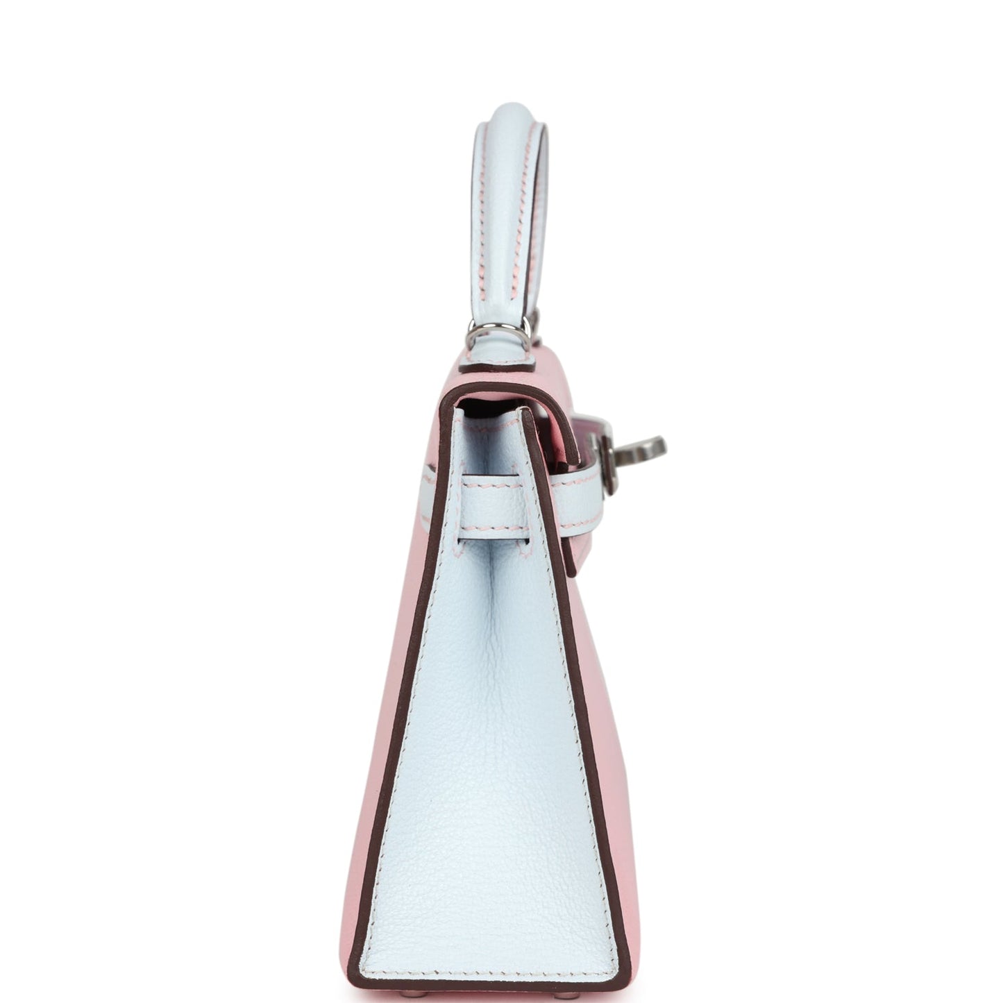 Special Order (HSS) Kelly Sellier 20 Rose Sakura and Bleu Brume Chevre Palladium Hardware