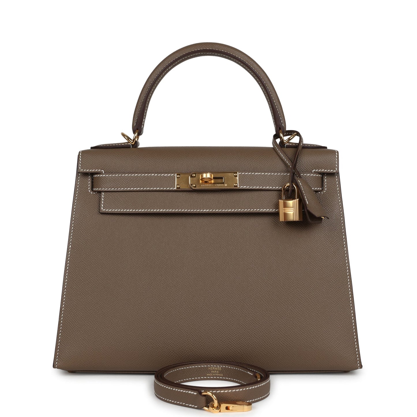 Kelly Sellier 28 Etoupe Epsom Gold Hardware