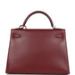 Vintage Kelly Sellier 32 Rouge H Box Palladium Hardware