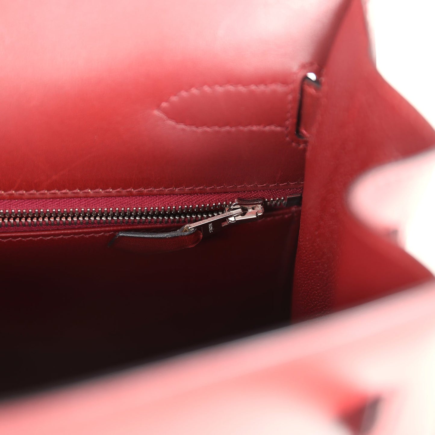 Vintage Kelly Sellier 32 Rouge H Box Palladium Hardware