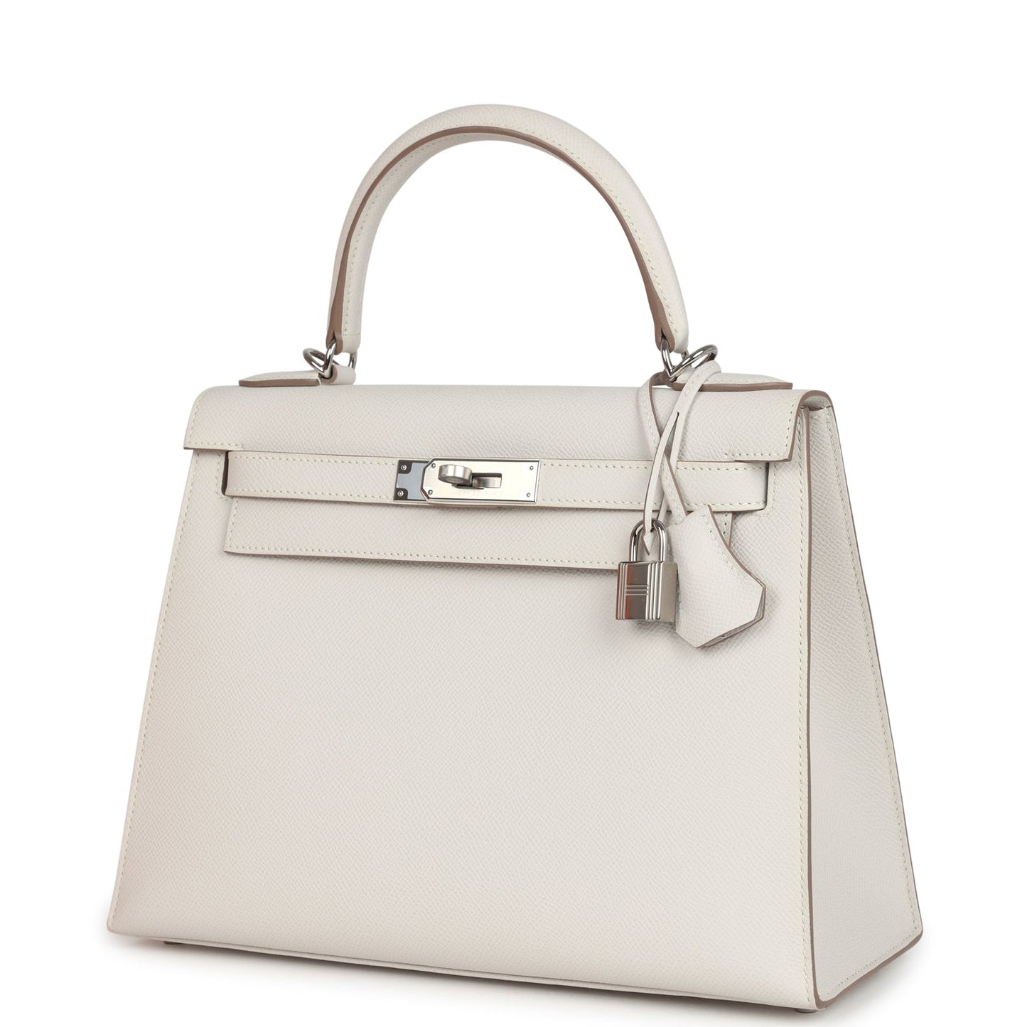 Kelly Sellier 28 Gris Pale Epsom Palladium Hardware