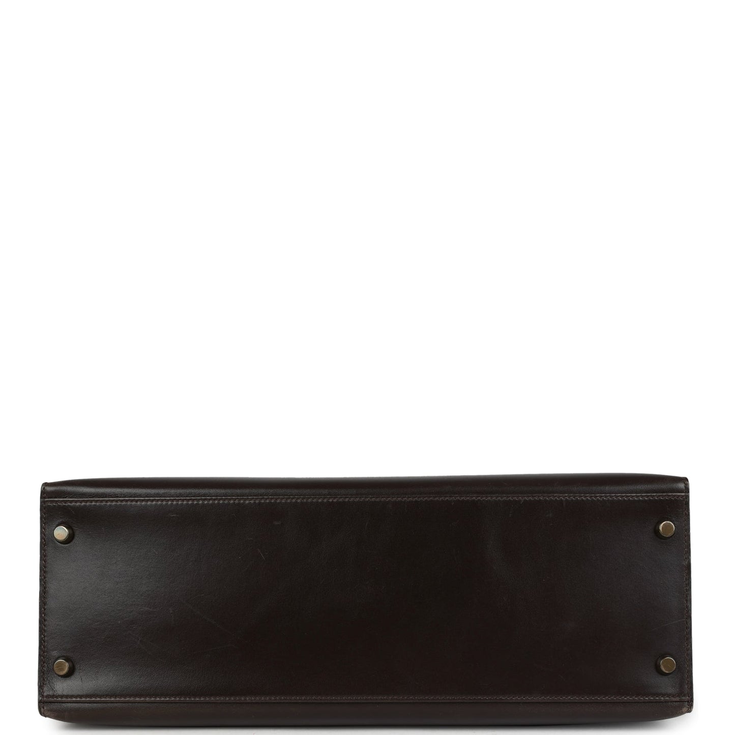 Vintage Kelly Sellier 35 Marron Fonce Box Gold Hardware