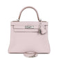 Kelly Retourne 28 Mauve Pale Clemence Palladium Hardware