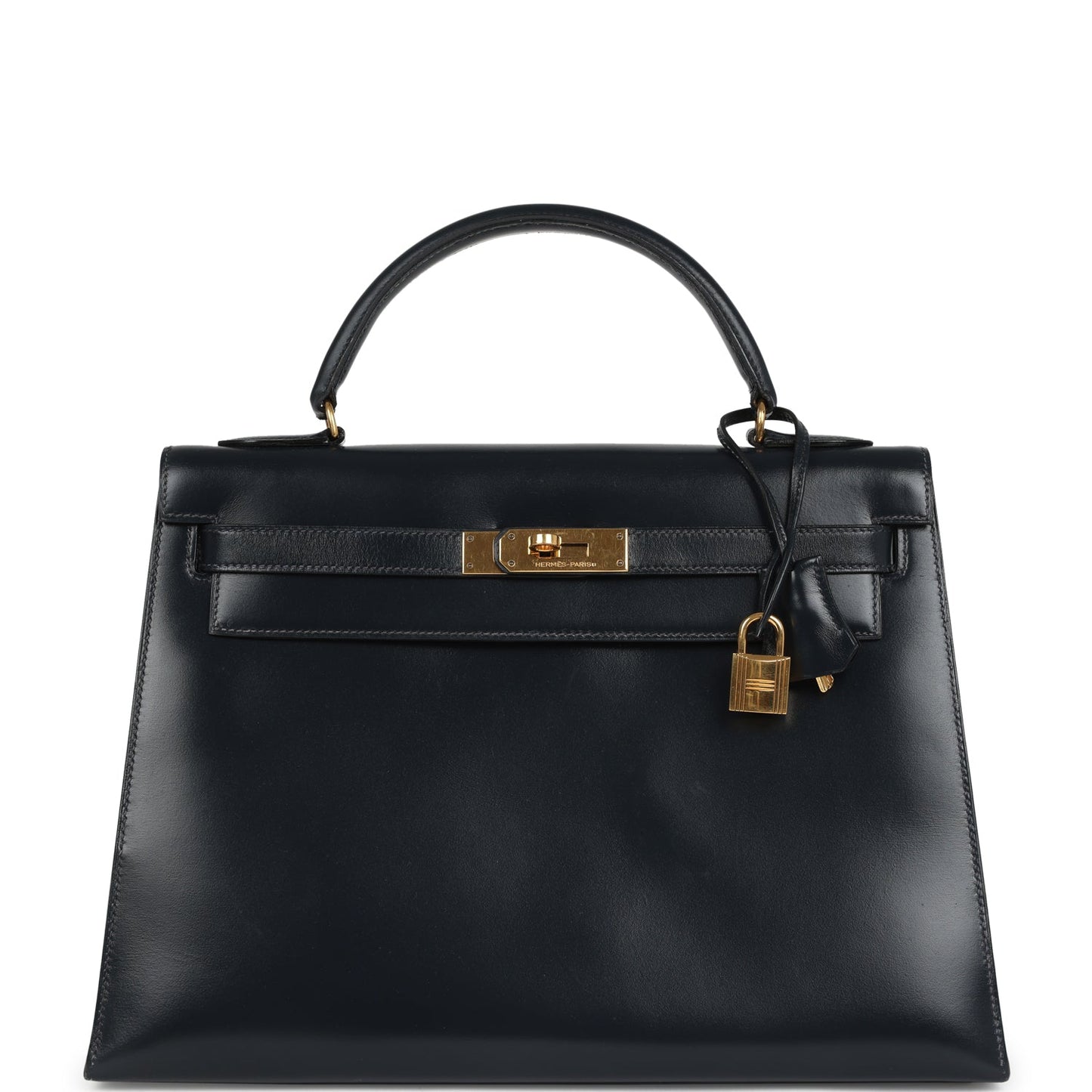 Vintage Kelly Sellier 32 Bleu Indigo Box Gold Hardware