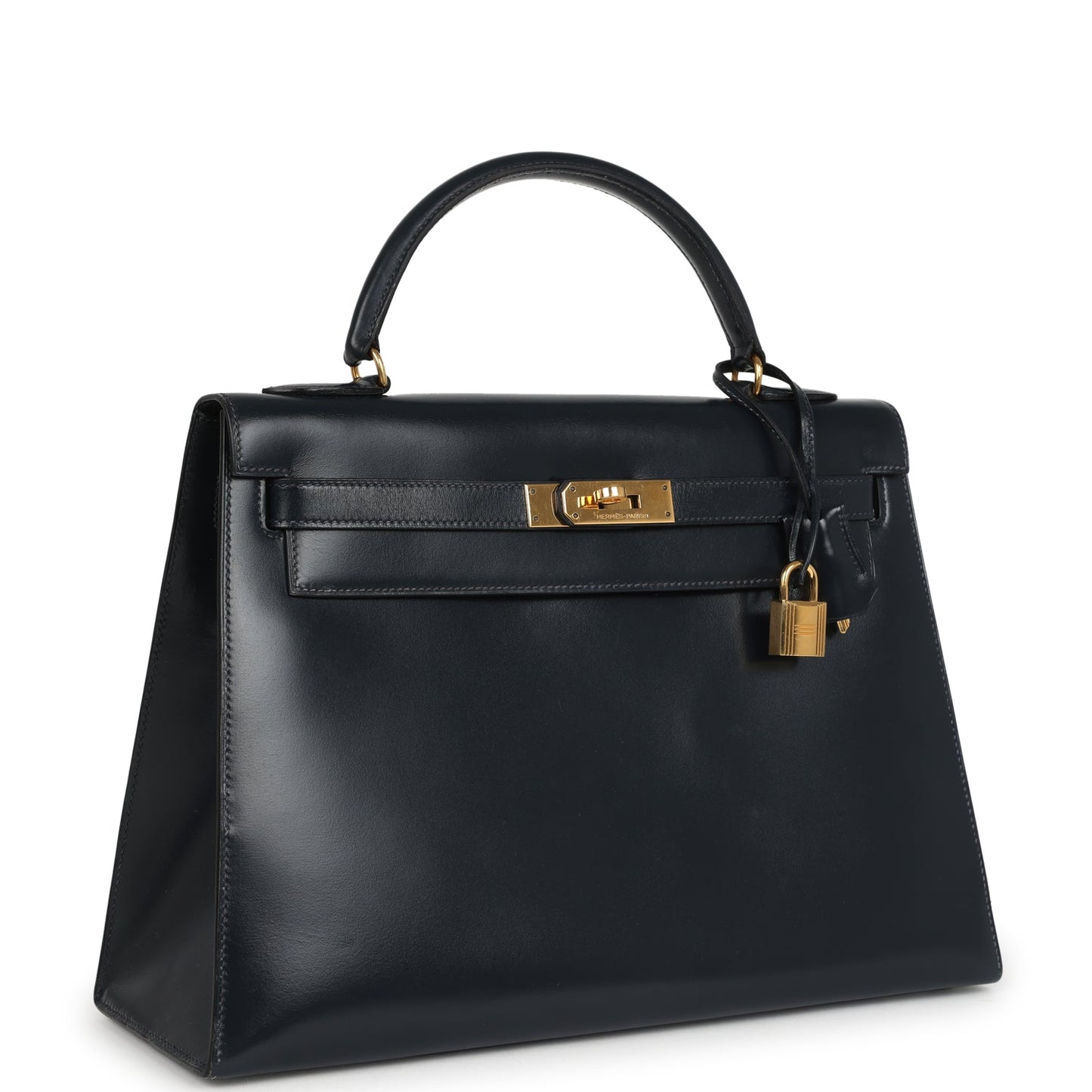 Vintage Kelly Sellier 32 Bleu Indigo Box Gold Hardware