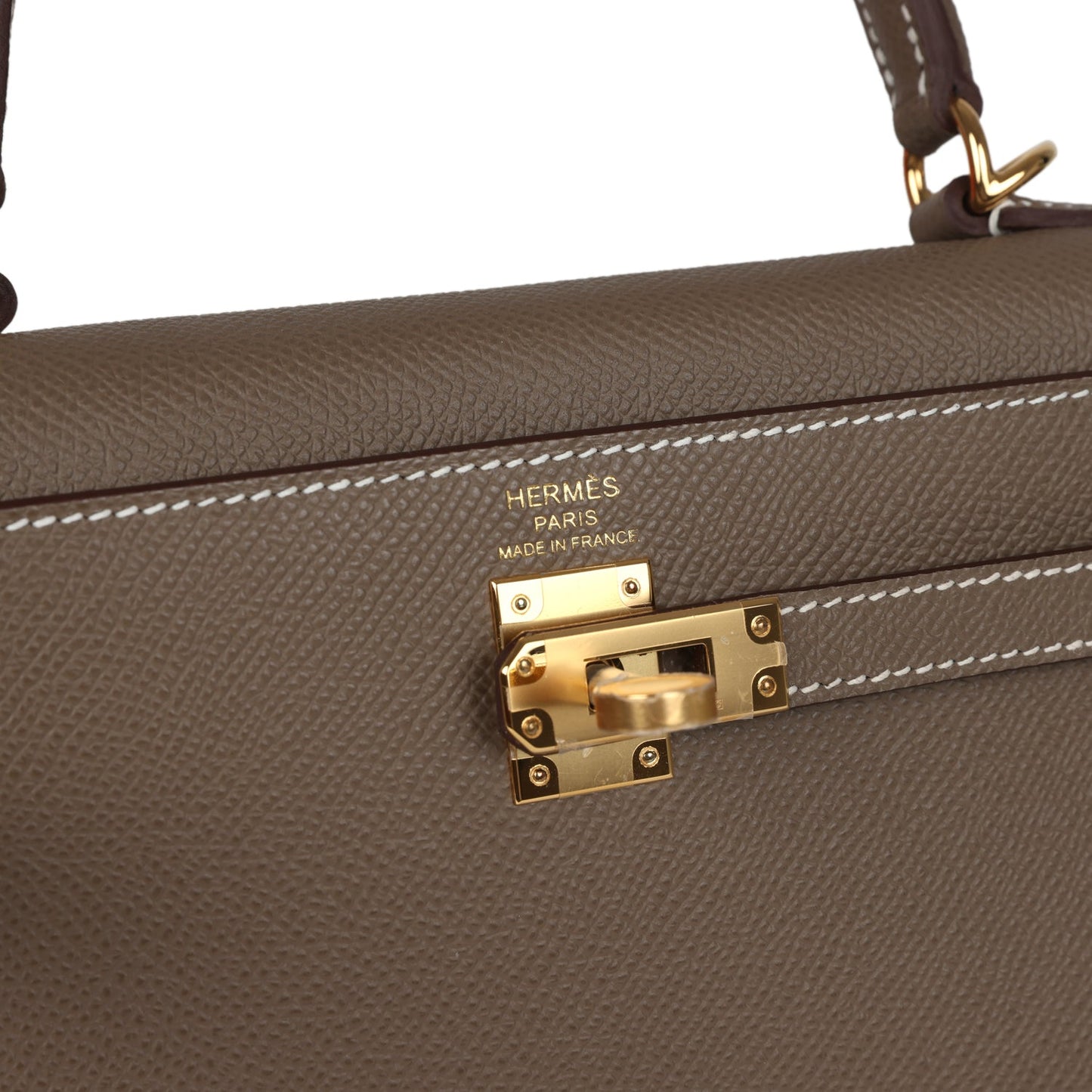 Kelly Sellier 25 Etoupe Epsom Gold Hardware