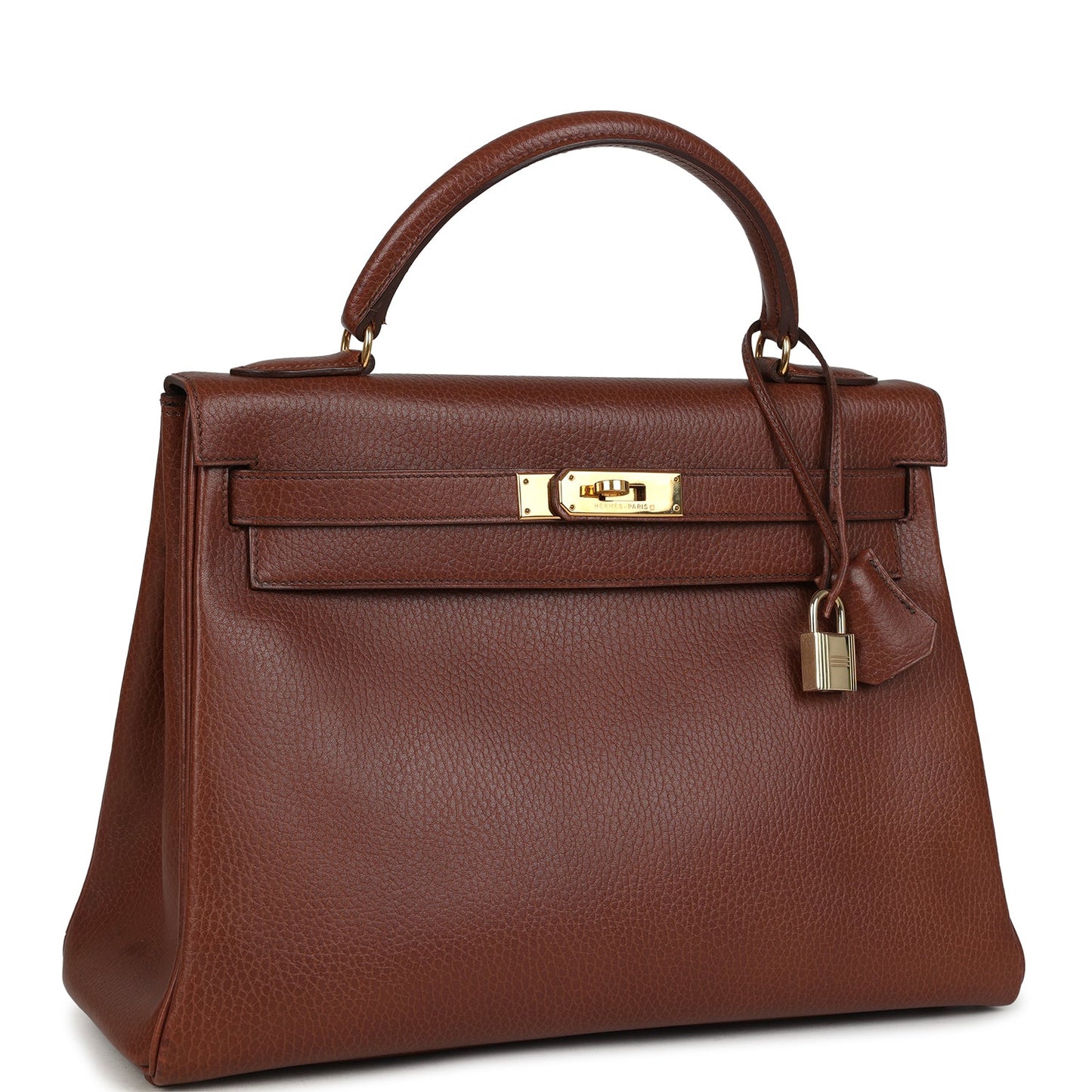 Vintage Kelly Retourne 32 Marron Fonce Ardennes Gold Hardware