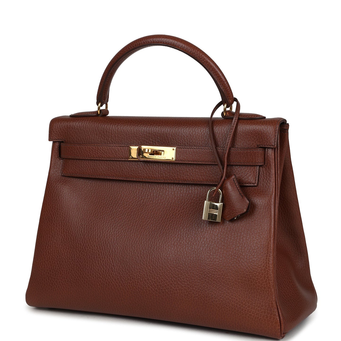 Vintage Kelly Retourne 32 Marron Fonce Ardennes Gold Hardware