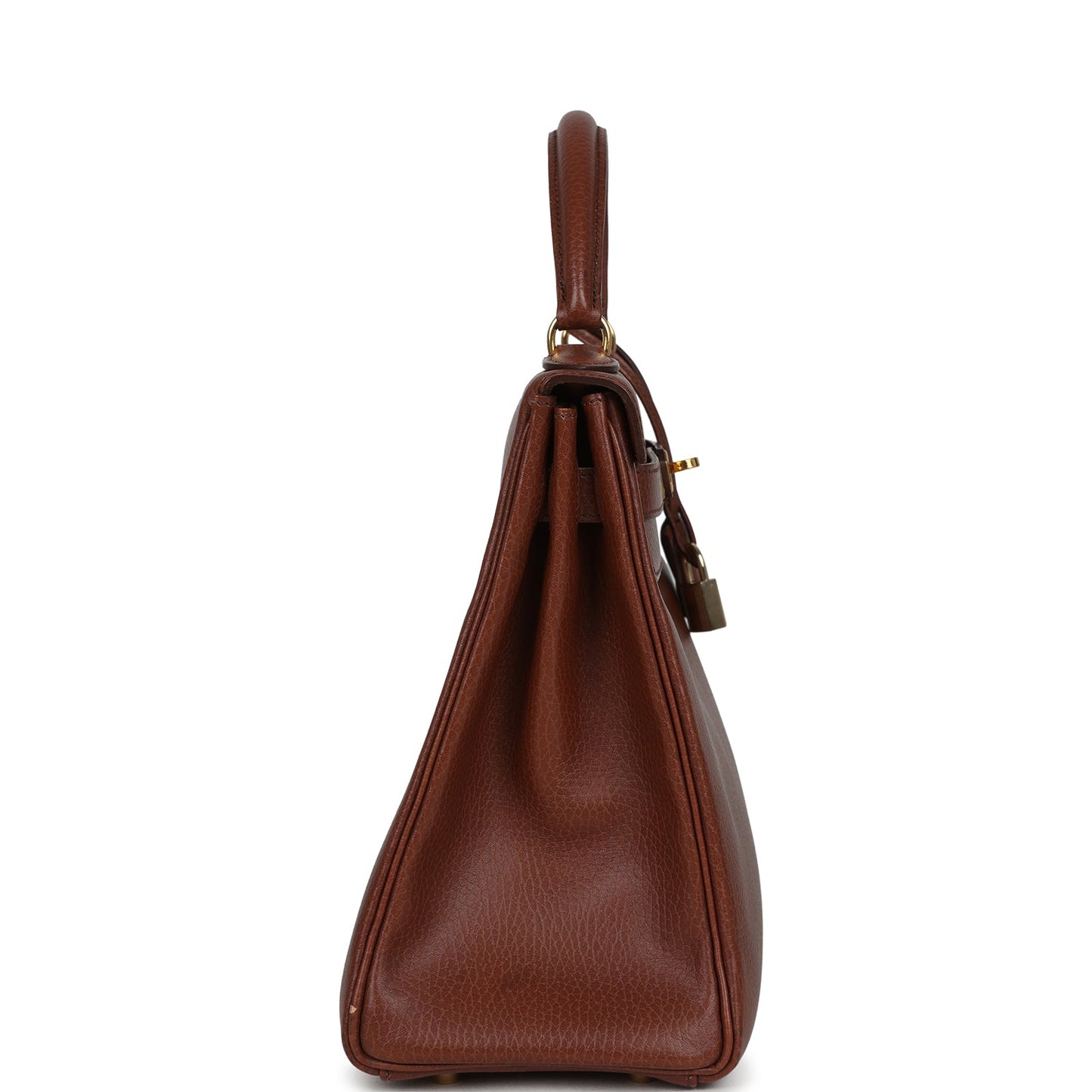 Vintage Kelly Retourne 32 Marron Fonce Ardennes Gold Hardware