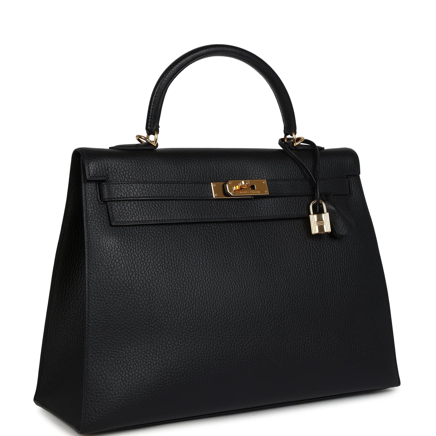 Vintage Kelly Sellier 35 Black Ardennes Gold Hardware