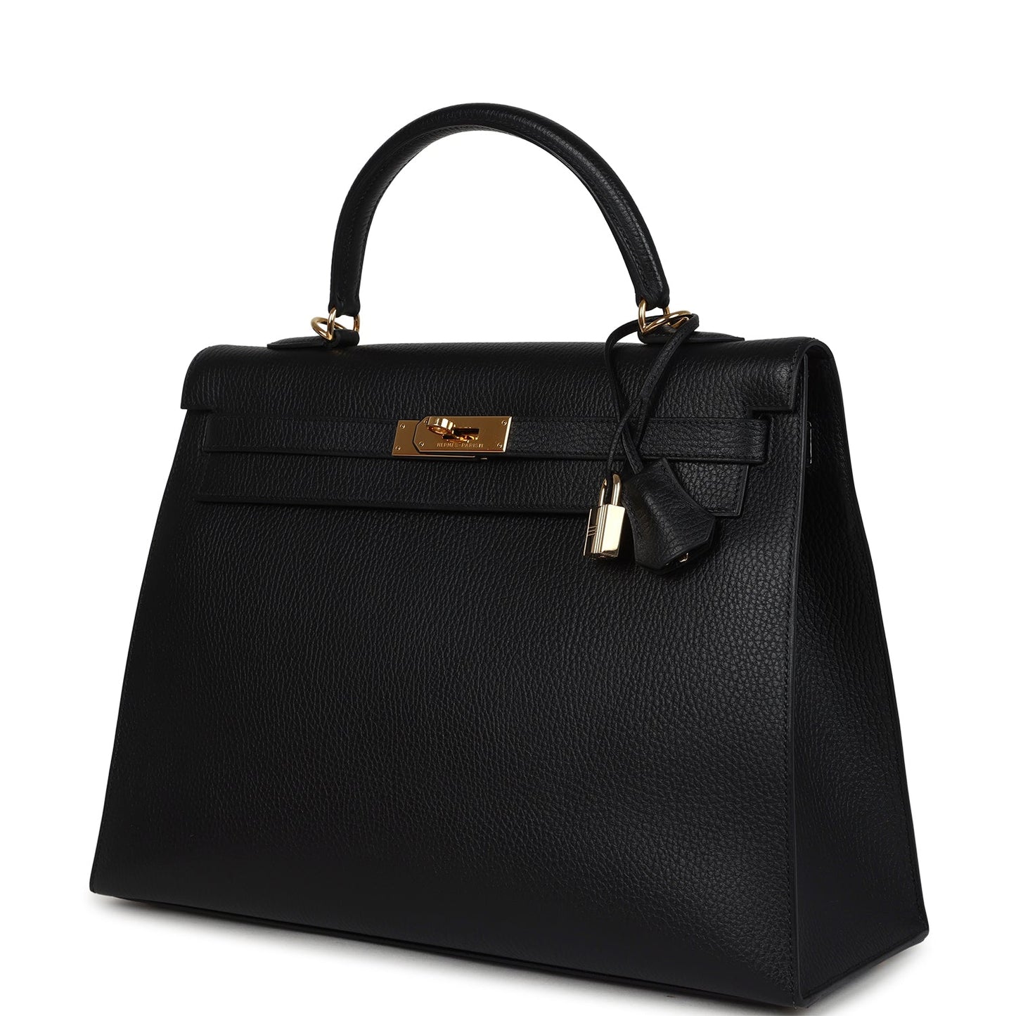 Vintage Kelly Sellier 35 Black Ardennes Gold Hardware