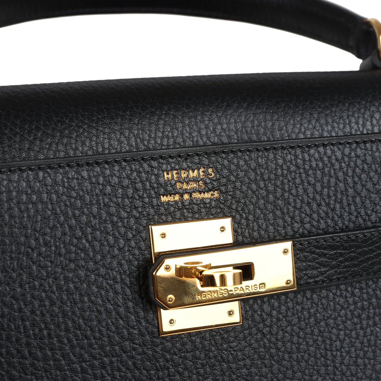 Vintage Kelly Sellier 35 Black Ardennes Gold Hardware