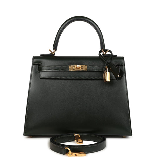 Kelly Sellier 25 Vert Fonce Box Gold Hardware