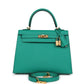 Kelly Sellier 25 Vert Jade Epsom Gold Hardware