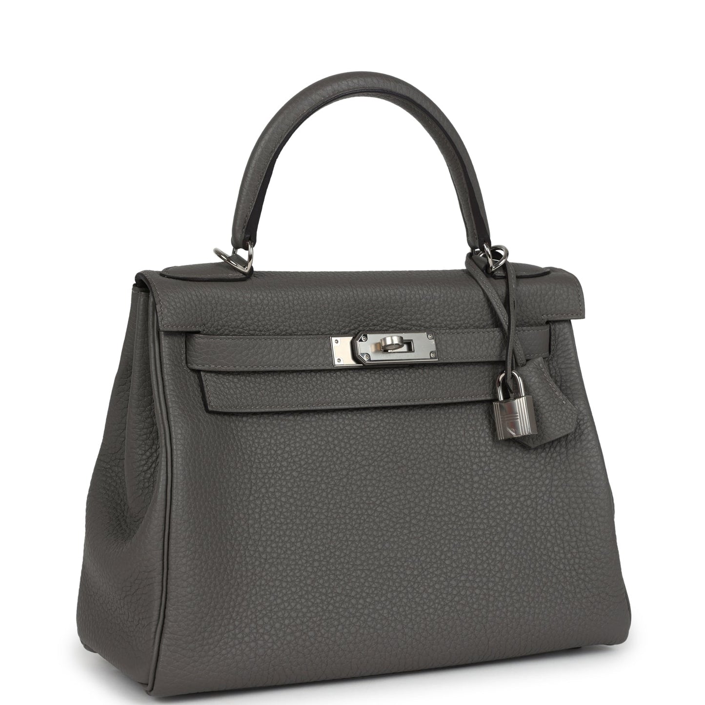 Kelly Retourne 28 Gris Meyer Clemence Palladium Hardware