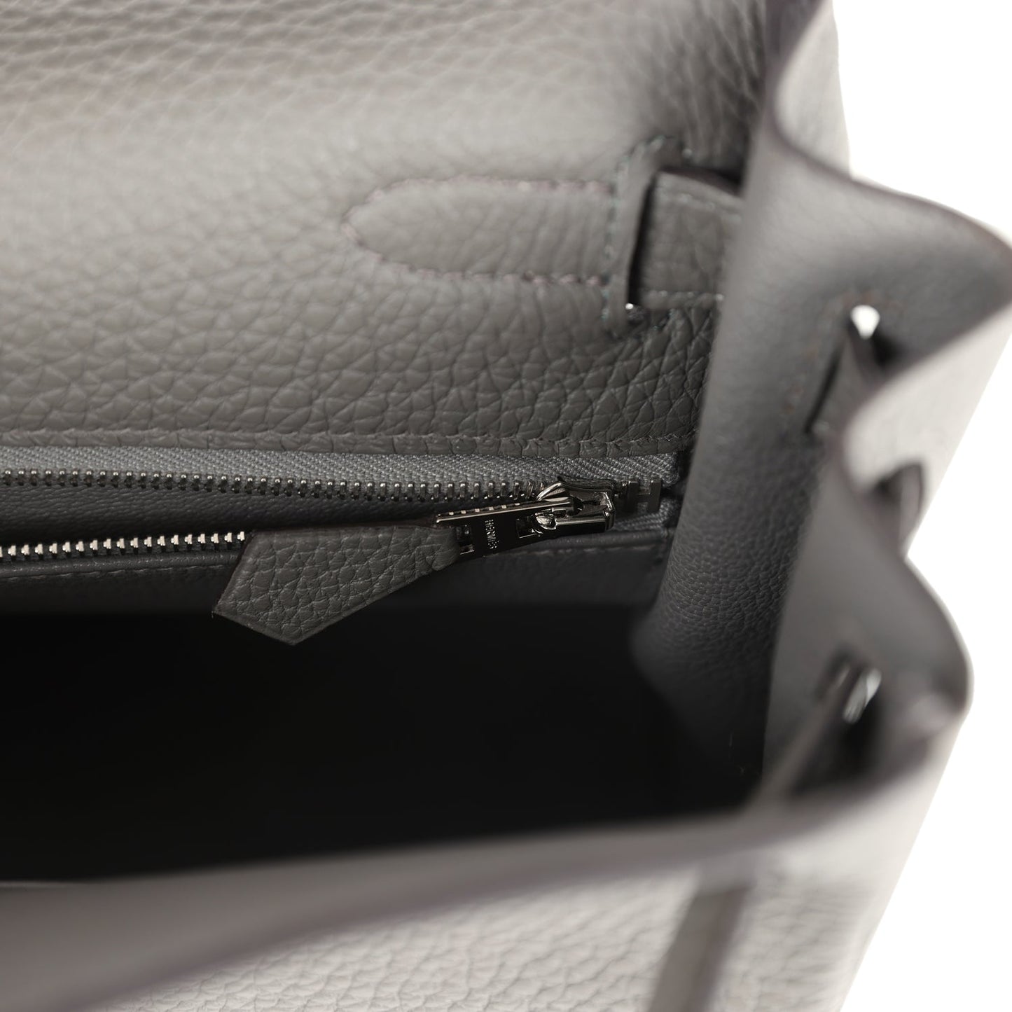 Kelly Retourne 28 Gris Meyer Clemence Palladium Hardware