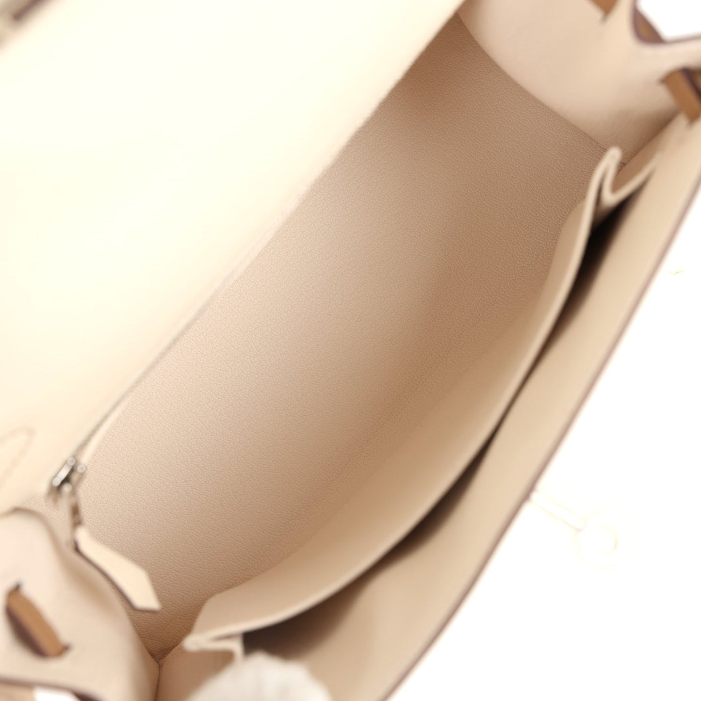 Kelly Sellier 25 Tri-Color Nata, Gris Meyer and Chai Epsom Palladium Hardware