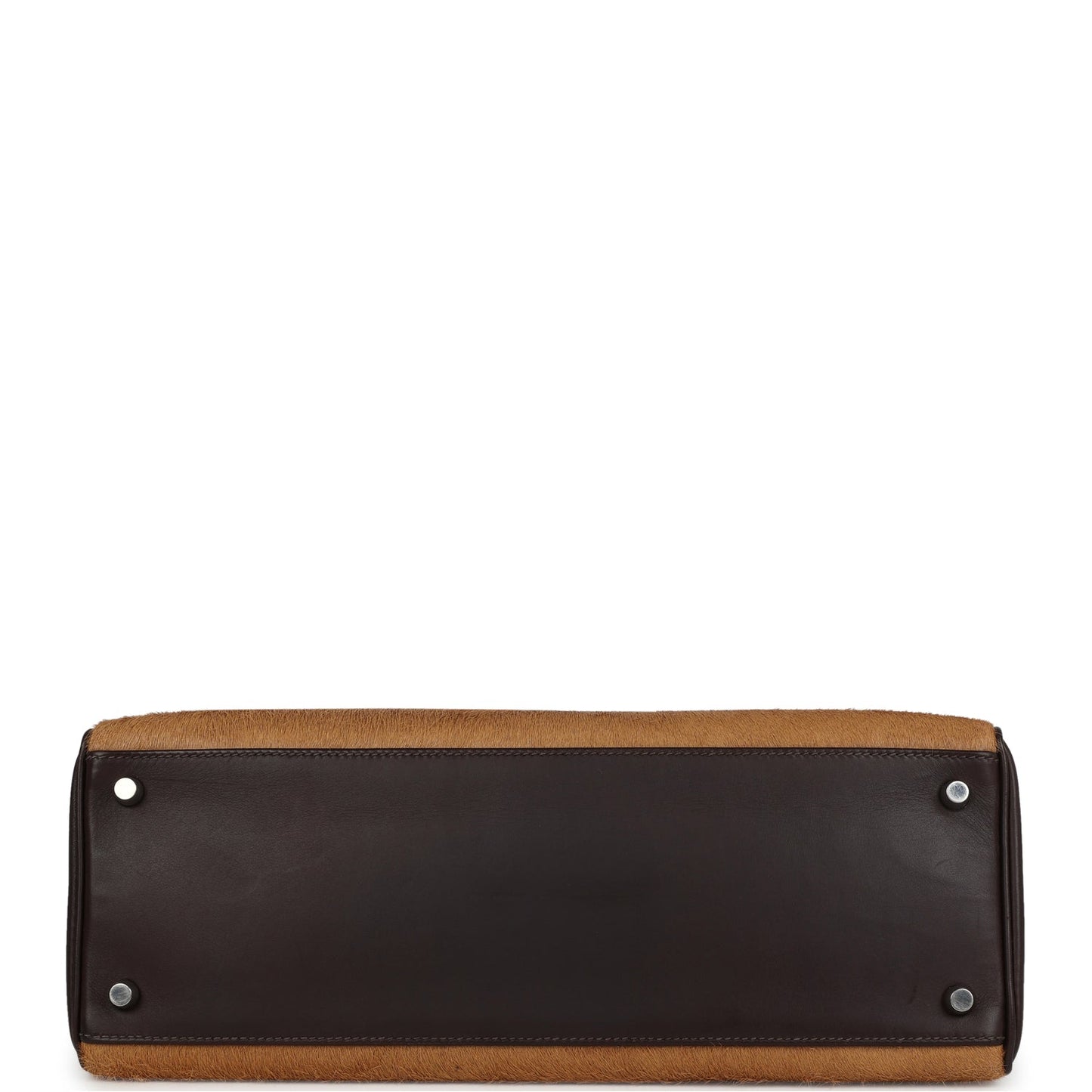 Vintage Kelly Retourne 35 Ebene Evercalf and Blond Troika Palladium Hardware