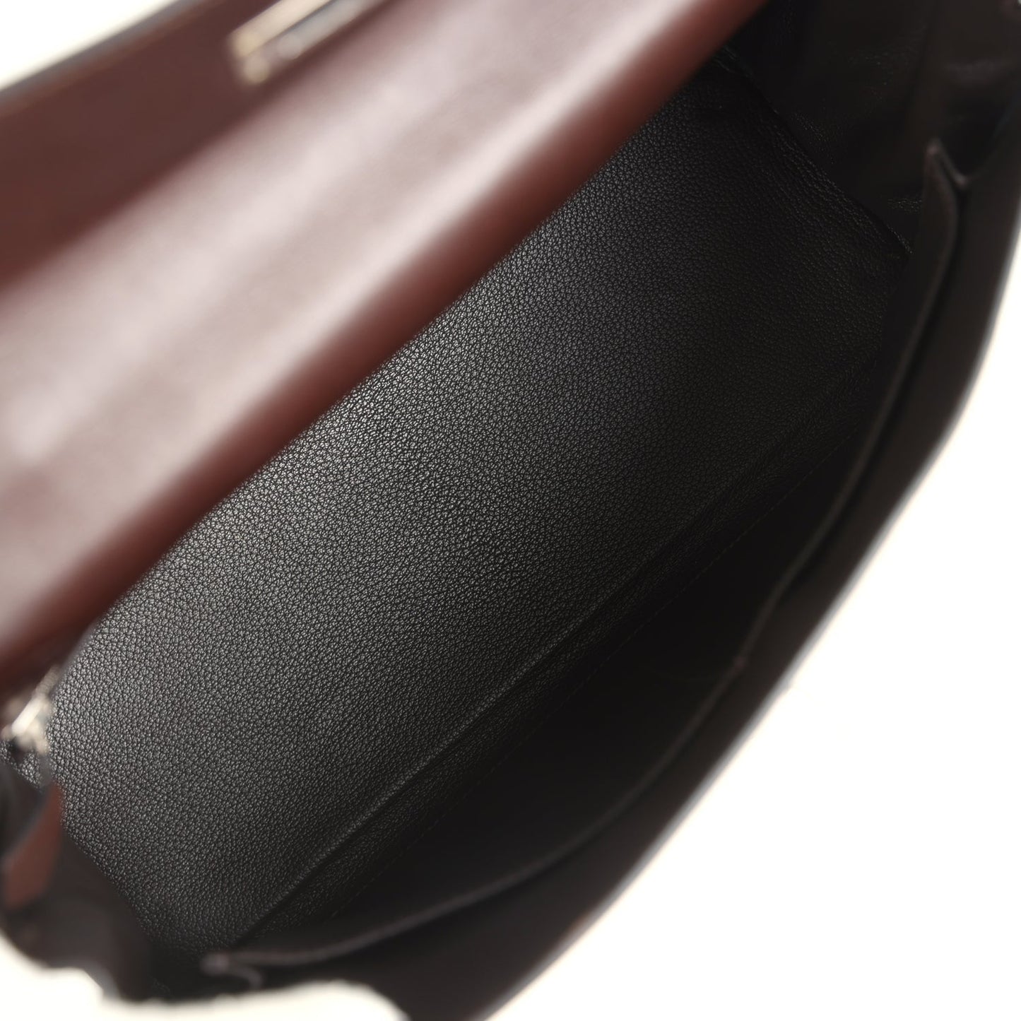 Vintage Kelly Retourne 35 Ebene Evercalf and Blond Troika Palladium Hardware