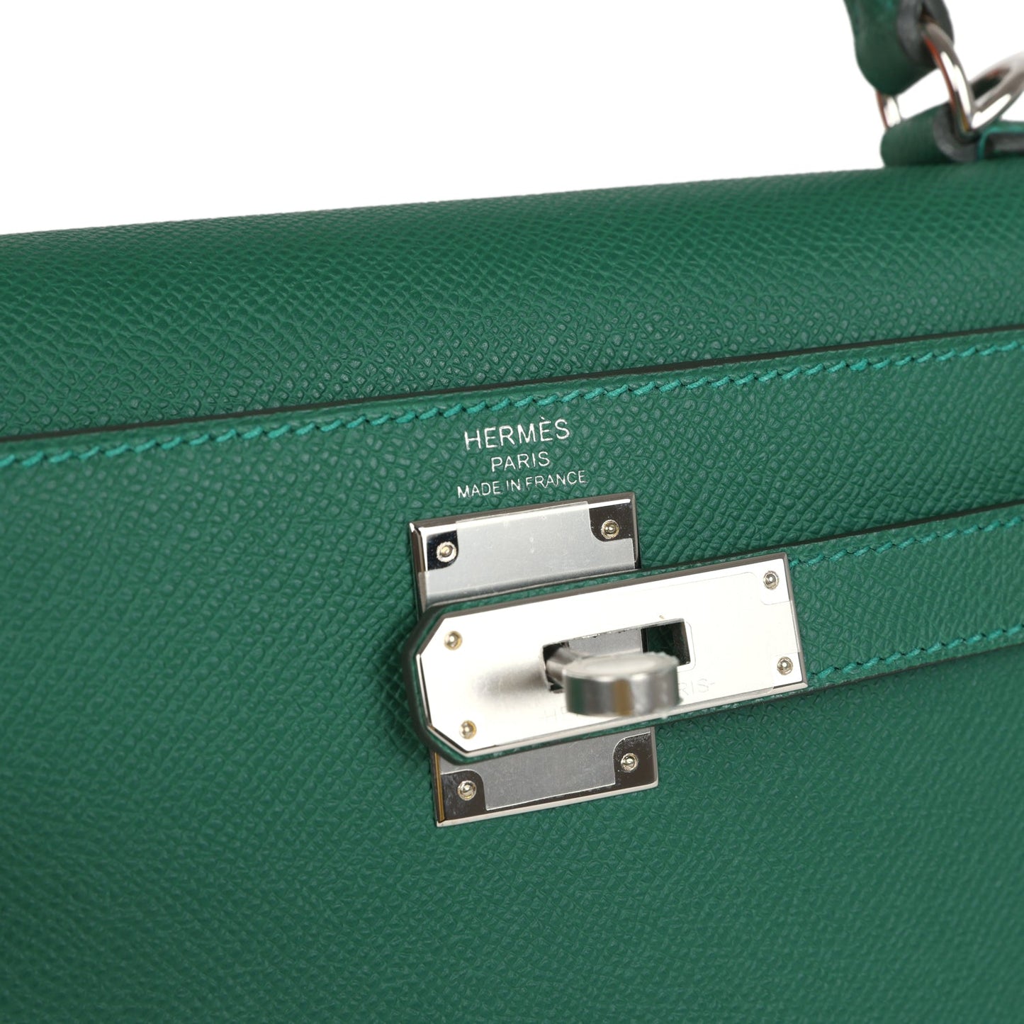 Kelly Sellier 28 Vert Moyen Epsom Palladium Hardware