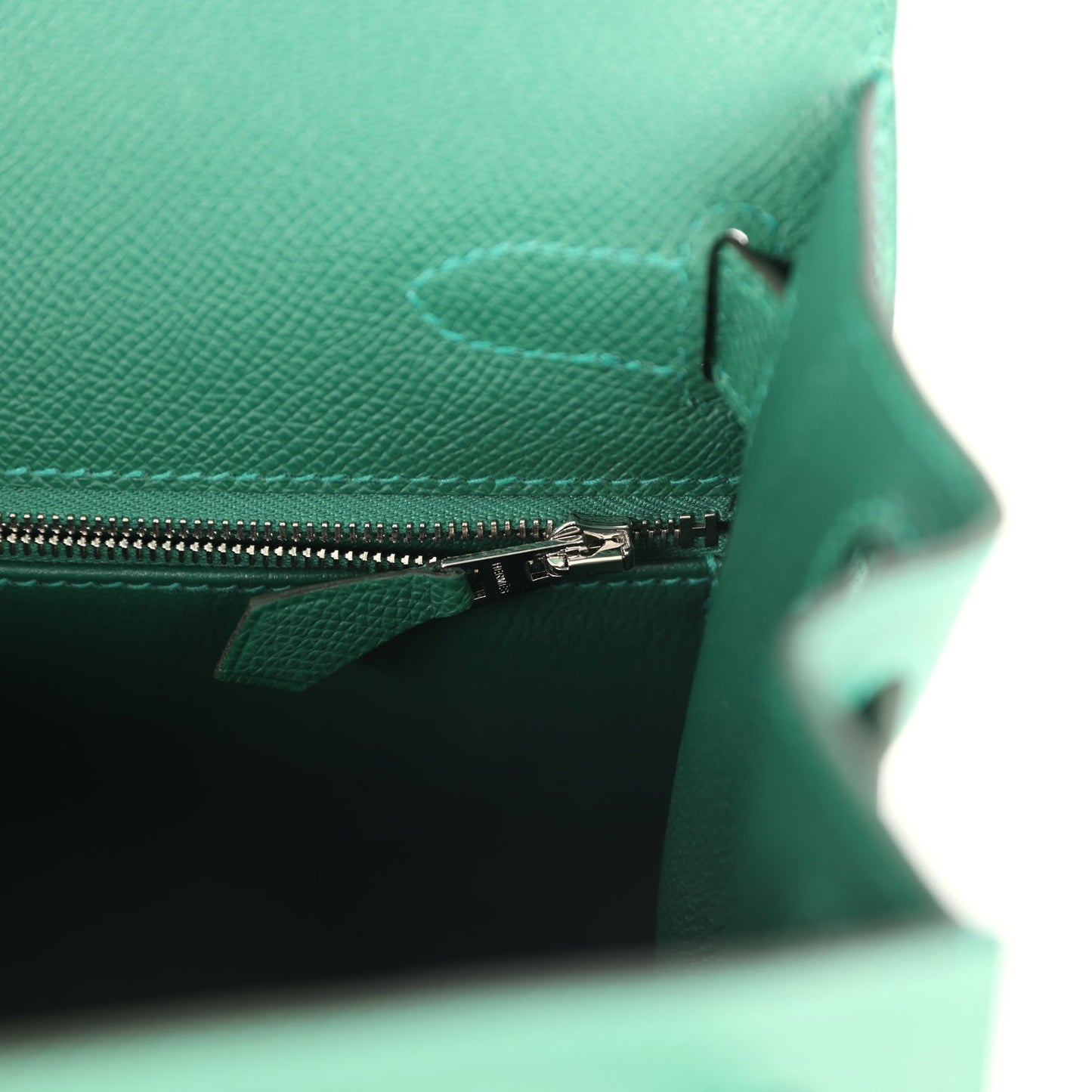 Kelly Sellier 28 Vert Moyen Epsom Palladium Hardware